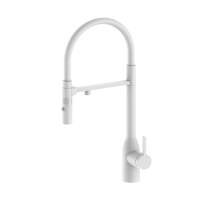 Смеситель для кухни Paulmark MAGNETO ONE Ma213188-WH, с гибким изливом, цвет белый