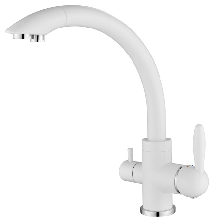 Смеситель для кухни Paulmark Essen Es213001-431, белый матовый