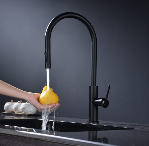 смеситель для кухни paulmark senso se215180-an, с выдвижным изливом, сенсорное управление, цвет антрацит