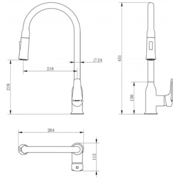 смеситель для кухни bravat arden f7362395cp-eng