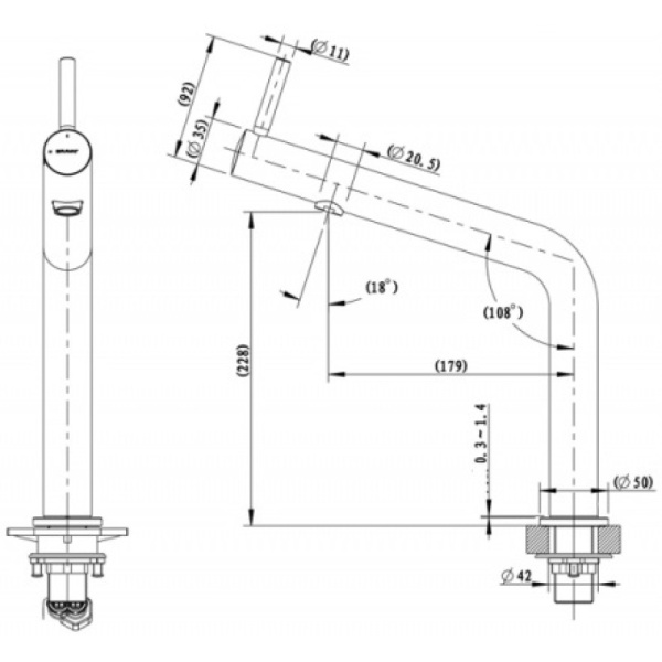 смеситель для кухни bravat ozen f7354388cp-eng