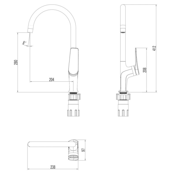 смеситель для кухни lemark bronx lm3705blr