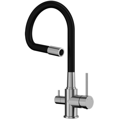 смеситель elghansa kitchen pure water 56f5216-steel для кухни (для фильтра) с гибким изливом