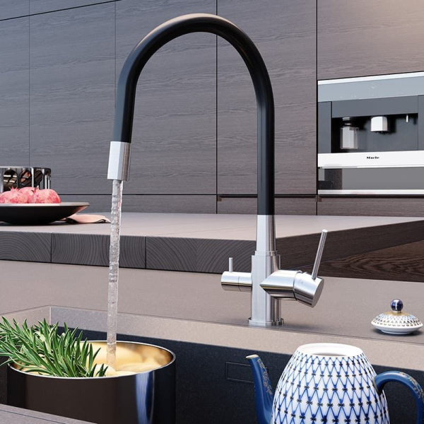 смеситель elghansa kitchen pure water 56f5216-steel для кухни (для фильтра) с гибким изливом