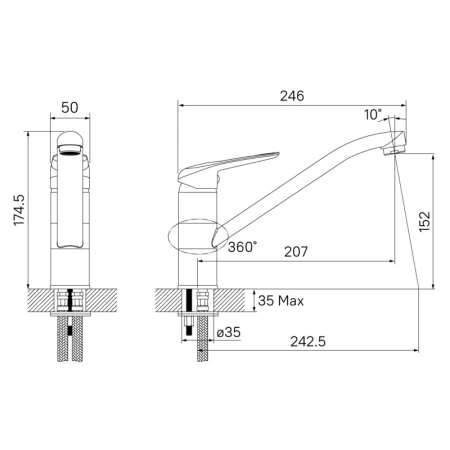 смеситель для кухни iddis male malsb00i05