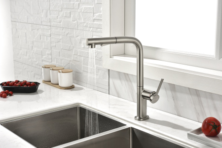 смеситель для кухни paulmark neo ne214419-ni, цвет никель