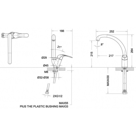смеситель для кухни bravat fit f7135188cp-1-rus