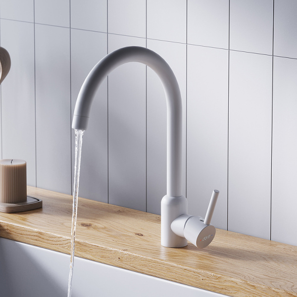 смеситель для кухни dorff logic d3007033 белый