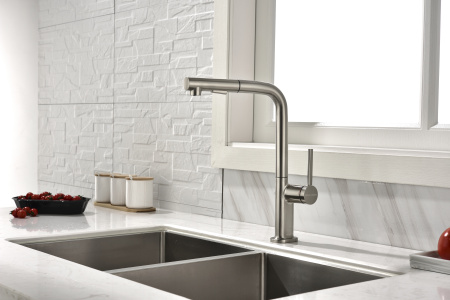 смеситель для кухни paulmark neo ne214419-ni, цвет никель
