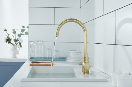 смеситель для кухни paulmark essen es213211-br, бронза