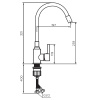 смеситель для кухни dorff logic d3007622 хром черный