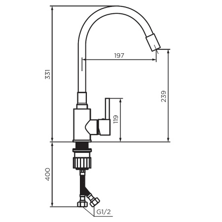 смеситель для кухни dorff logic d3007622 хром черный