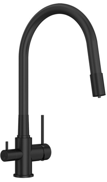 смеситель elghansa kitchen pure water 56f5216-black для кухни (для фильтра) с гибким изливом