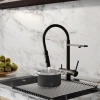 смеситель для кухни iddis ace aceblffi05 черный матовый, с гибким изливом