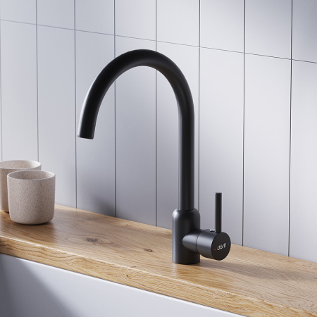 смеситель для кухни dorff logic d3007022 черный