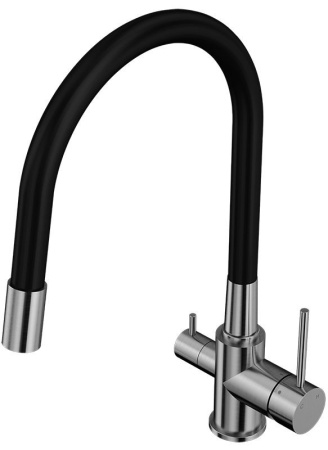 смеситель elghansa kitchen pure water 56f5216-steel для кухни (для фильтра) с гибким изливом