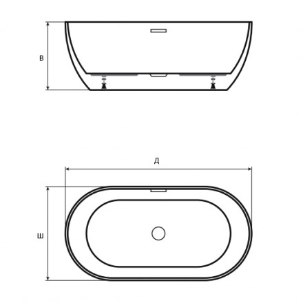 акриловая ванна mauersberger iridum 1817000201 169х76 см, цвет белый