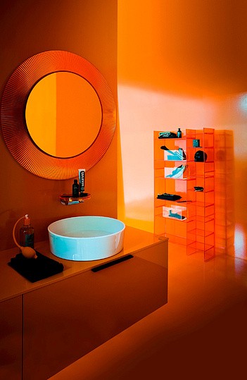 зеркало laufen kartell 3.8633.1.082.000.1 оранжевый пластик