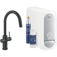 Смеситель для кухни Grohe Blue Home 31541KS0 с фильтром, с выдвижным изливом, черный бархат Смеситель для кухни Grohe Blue Home 31541KS0 с фильтром, с выдвижным изливом, черный бархат