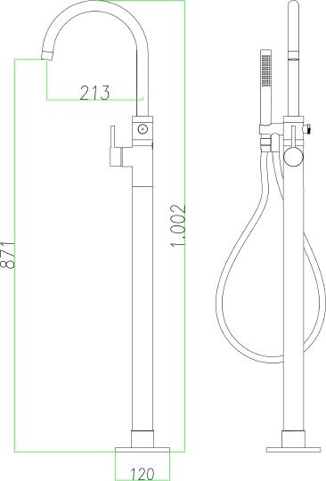смеситель для ванны fiore xenon 44cr5145 напольный