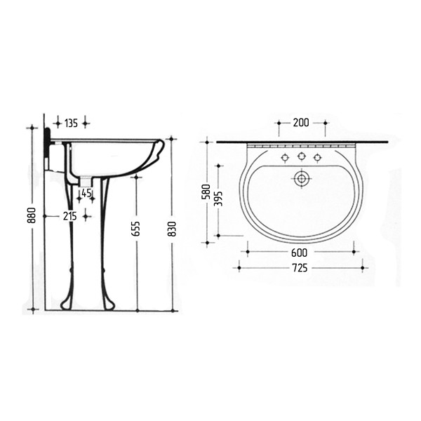 раковина подвесная migliore gianeta ml.gnt-25.870.d1 72.5x58 см, с декором, белая / золото