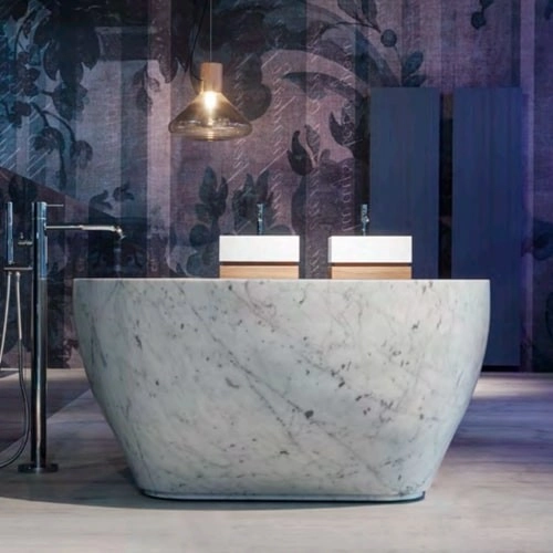 ванна из минерального литья antonio lupi solidea solidea190 marmo carrara белый мрамор
