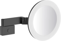 Косметическое зеркало Timo Selene 15276/03 с подсветкой, телескопическое, поворотное, черное