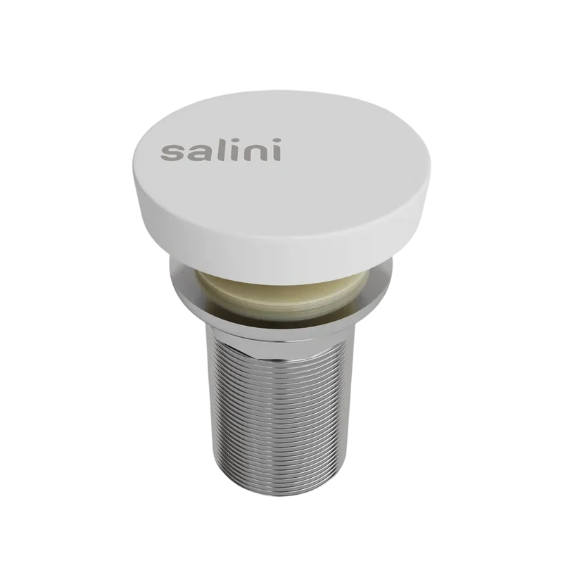 Донный клапан Salini D 504 для раковины, без перелива, глянцевый белый