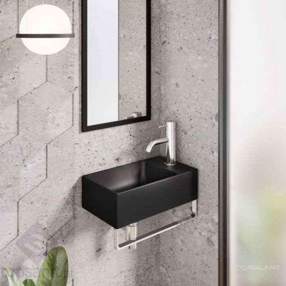 раковина накладная / подвесная catalano zero 40*23, черный матовый