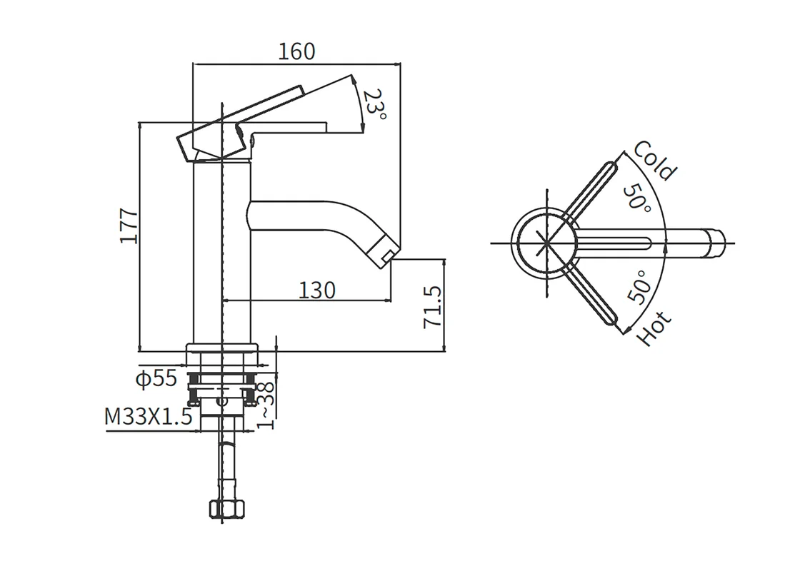 Смеситель для раковины ARROW AG4105 хром Смеситель для раковины ARROW AG4105 хром