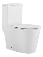 Унитаз моноблок Azario Nimbus AZ-6080-AP напольный, безободковый, слив "Торнадо", с сиденьем микролифт, 68x36x81.3 см, белый