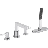 Смеситель Hansgrohe Finoris 76444000 на борт ванны, на 4 отверстия, с ручным душем, излив 15,2 см, хром