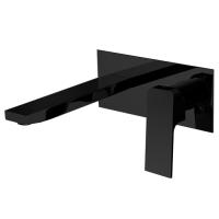 Cмеситель Fima Carlo Frattini Fit F3391WLX5NS для раковины, встраиваемый, излив 21.2 см, с донным клапаном, чёрный матовый