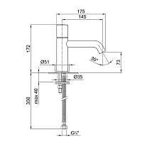 смеситель fantini nostromo 50 02 e903wf для раковины