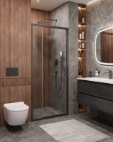 Душевая дверь Cezares Molveno MOLVENO-BF-3-100-C-GM-IV 100 см, профиль оружейная сталь матовый, стекло прозрачное