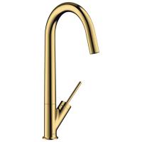 Смеситель Axor Starck для кухни, на 1 отв., с поворотным изливом, цвет: полированное золото