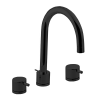 Cisal Cisal Less New Смеситель для раковины, на 3 отв., с донным клапаном, цвет: черный матовый