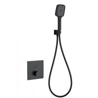 Смеситель для душа с термостатом встраиваемый WONZON & WOGHAND, черный матовый (WW-D1017-B-MB)