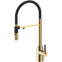 Смеситель для кухни Paulmark Magneto One Ma213188-LG с подключением к фильтру, гибким изливом, светлое золото Смеситель для кухни Paulmark Magneto One Ma213188-LG с подключением к фильтру, гибким изливом, светлое золото