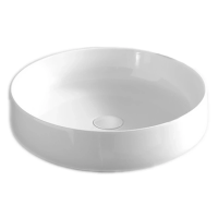Раковина ArtCeram Cognac COL002 01 00 накладная, без отв., без перелива, на столешницу, Saniglaze, Ø48xh12.5 см, белая