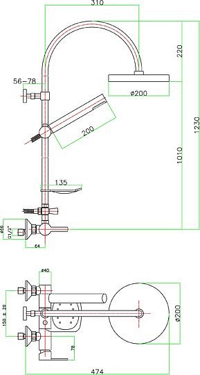душевая стойка fiore katana 77cr7589