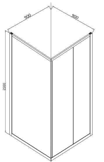 душевой уголок bravat drop 90×90 bs090.2120a профиль хром, стекло прозрачное