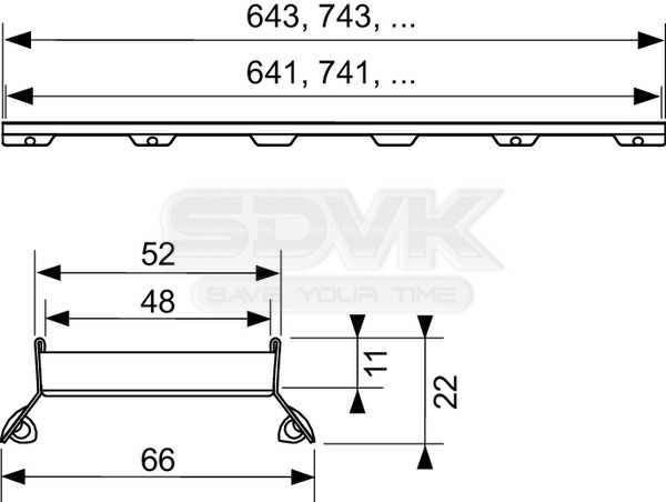 основа для плитки tece tecedrainline "plate ii" 601272: прямая, нержавеющая сталь, 120 см, глянец