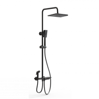 Душевая система с термостатом WONZON & WOGHAND, черный матовый (WW-B3310-MB)