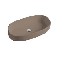 Раковина ArtCeram Cognac Quadro COL005 41 34 накладная, без отв., без перелива, на столешницу, Saniglaze, 68х35хh15 см, matera
