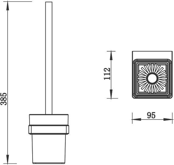 Ёршик для унитаза Whitecross Cubo CU2470NIB настенный, брашированный никель