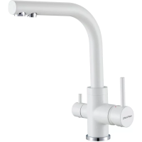 Смеситель для кухни Paulmark Essen Es213011-WH с подключением к фильтру, белый матовый