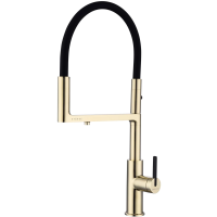 Смеситель для кухни с подключением к фильтру Paulmark Tornado To213402-G, цвет золото/ черный