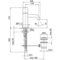 смеситель fantini nostromo 50 02 e904f для раковины