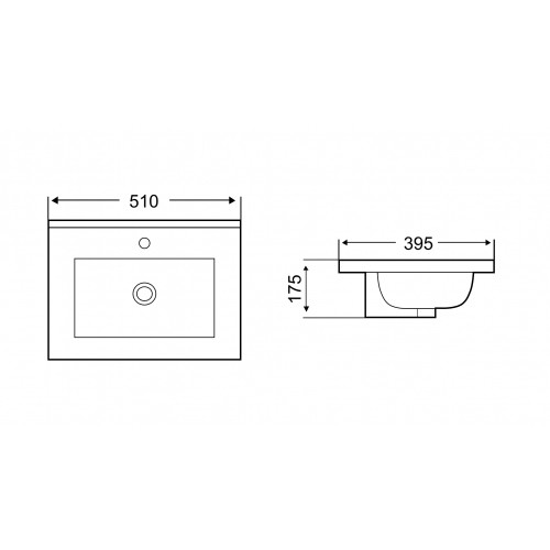 раковина встраиваемая weltwasser deilbach 7517 50х39 10000005582, белая